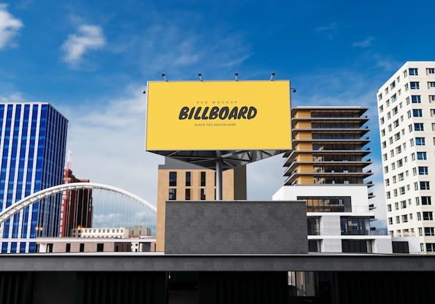 PSD mockup of rectangular billboard psd