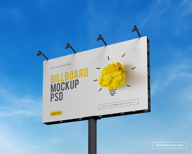 PSD mockup of rectangular billboard