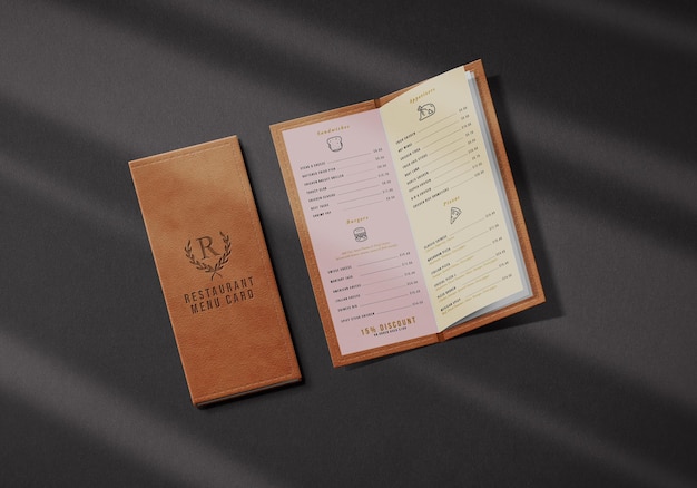 Mockup restaurantmenukaart