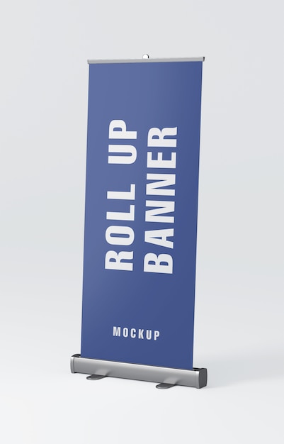 Mockup of roll up banner stand