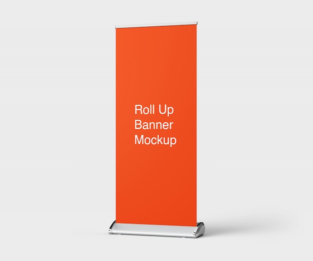 Mockup of roll up banner stand