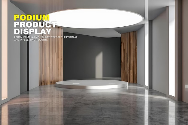 Mockup sceny na podium do prezentacji produktu Scena wewnętrzna do wystawy produktu