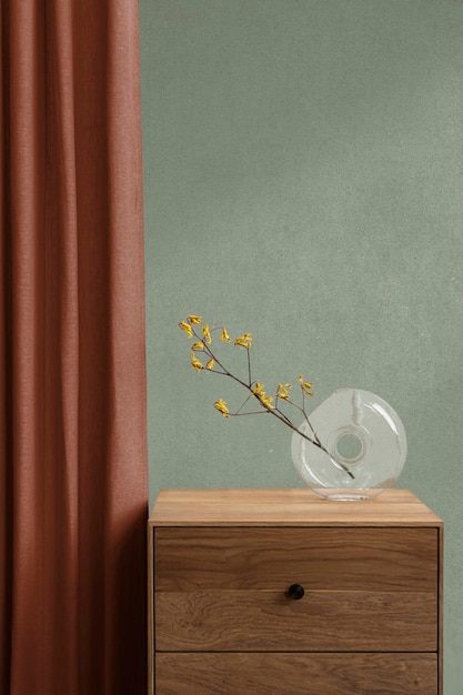 Mockup ściany Japandi wnętrze domu psd