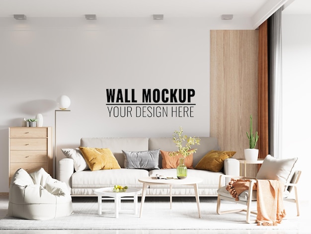 Mockup ściany wnętrza salonu