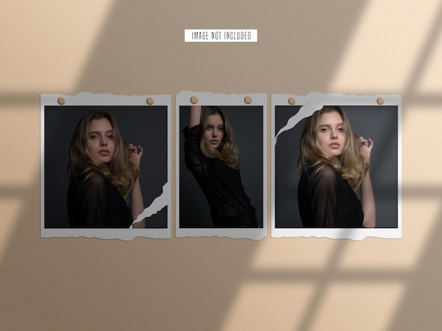 Mockup-set met gescheurd papier fotolijst