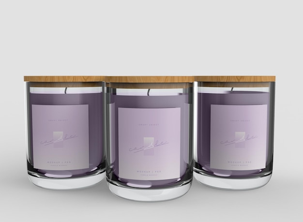 PSD mockup-set voor kaarsen