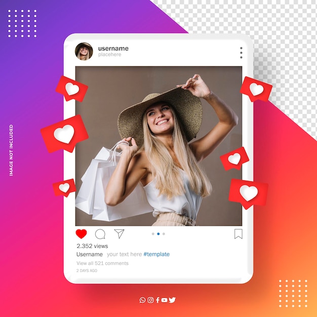 Mockup-sjabloon instagram-feed