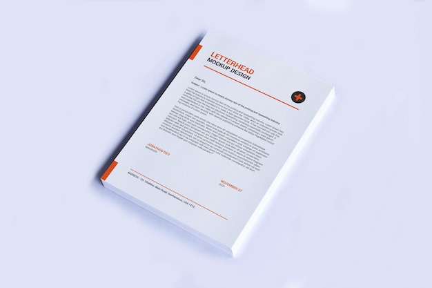 PSD mockup-sjabloon voor a4-formaat