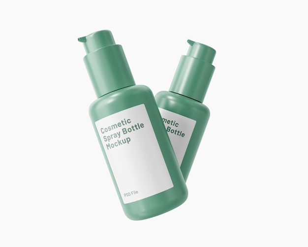 Mockup sjabloon voor cosmetische sprayflessen