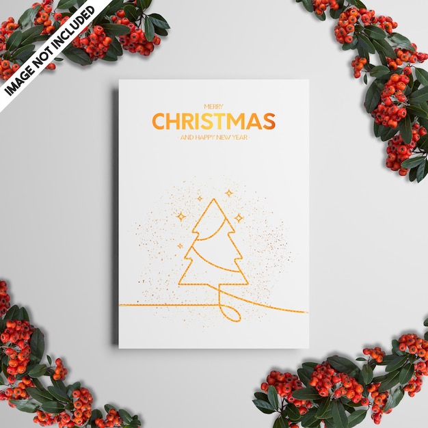 PSD mockup-sjabloon voor kerstcadeaukaarten psd