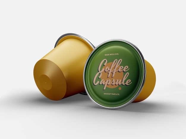 Mockup-sjabloon voor koffiecapsules