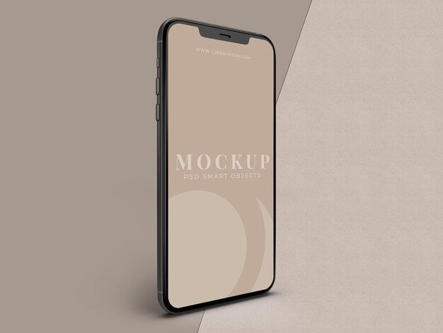 PSD mockup-sjabloon voor mobiele smartphones voor wereldwijde merkidentiteit