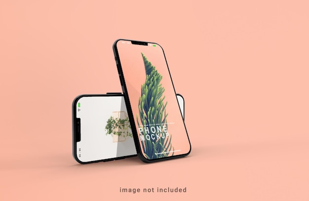 PSD mockup-sjabloon voor twee telefoons