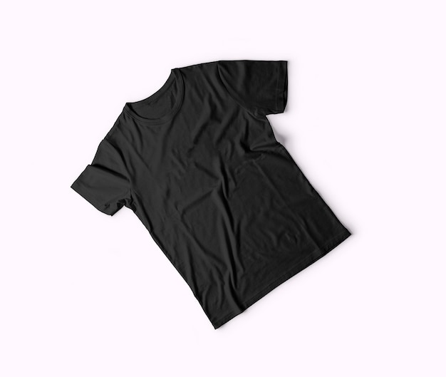Mockup-sjabloon voor zwart T-shirt, vooraanzicht