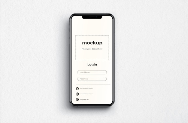 Mockup-skabelon til mobiltelefonskærm