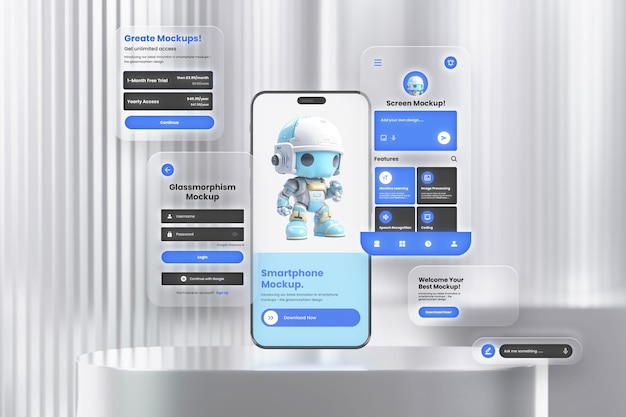 Mockup Smartfona Glassmorphism
