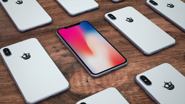 mockup of smartphone composition