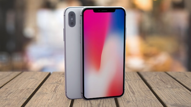 mockup of smartphones on tabletop