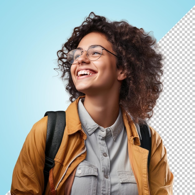 PSD mockup of a smiling college student