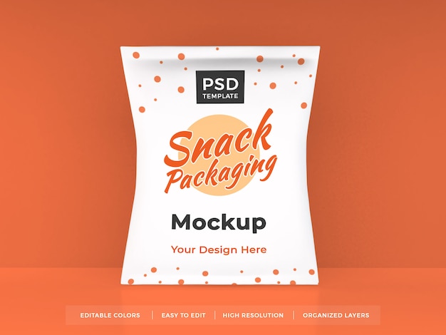 PSD mockup of snack packaging