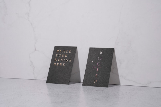 PSD mockup of stationery standing up