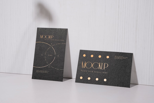 PSD mockup of stationery standing up