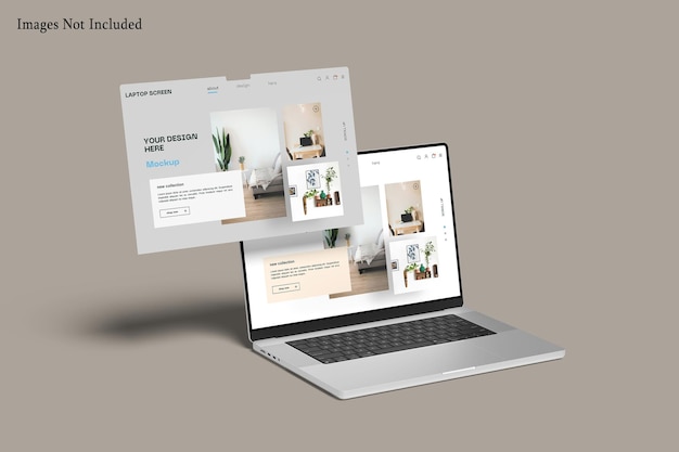 Mockup strony internetowej na ekranie laptopa