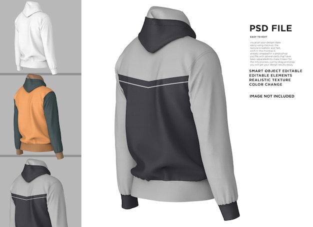 A mockup of a sweatshirt with the title psd hoodie.