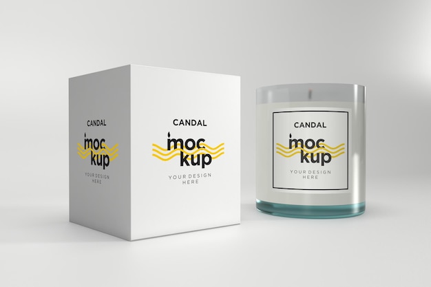 Mockup świecy z pudełkiem