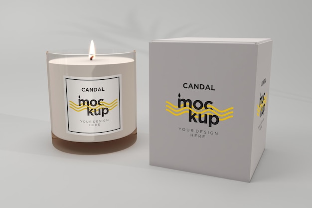 Mockup świecy z pudełkiem