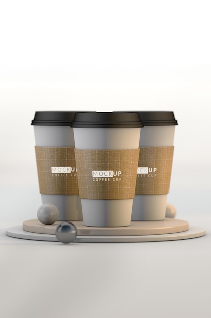 Mockup takeway coffee cup a hot drink concept