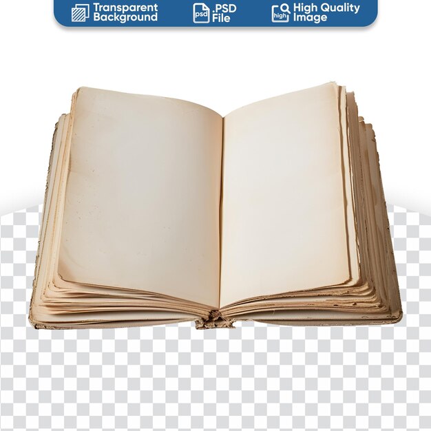 PSD Мокет шаблона для пустого открытого журнала книг и блокнота.