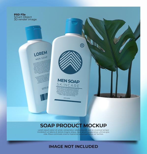 PSD mockup template shampoo soap product