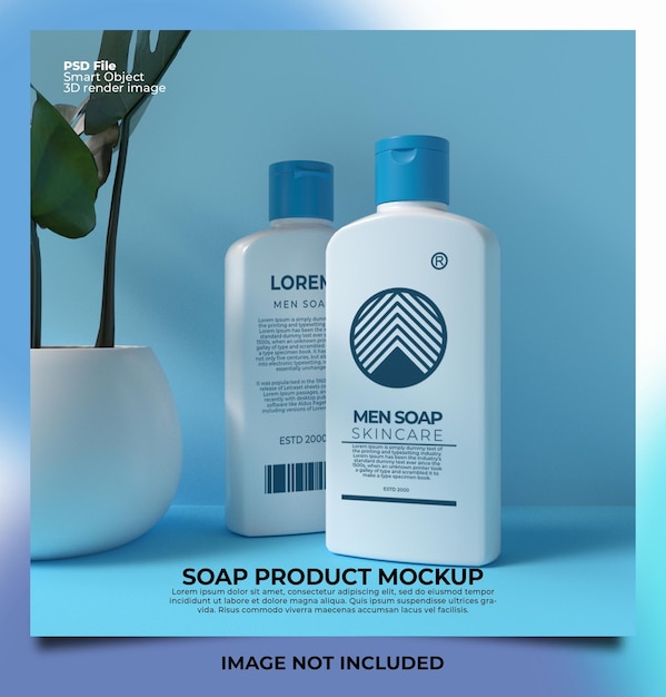 Mockup template shampoo soap product