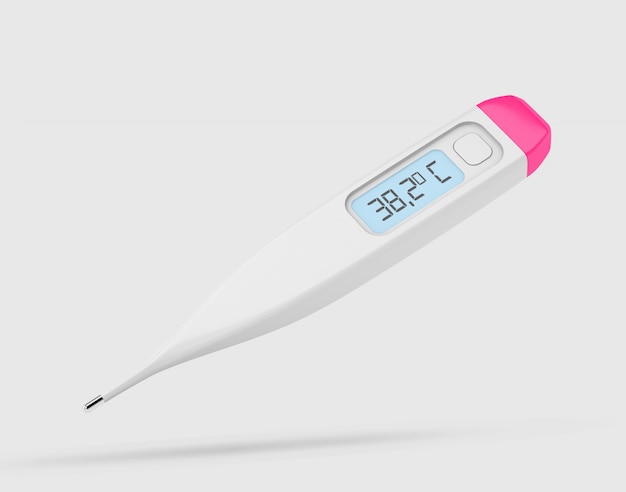 Mockup of a thermometer marking fever