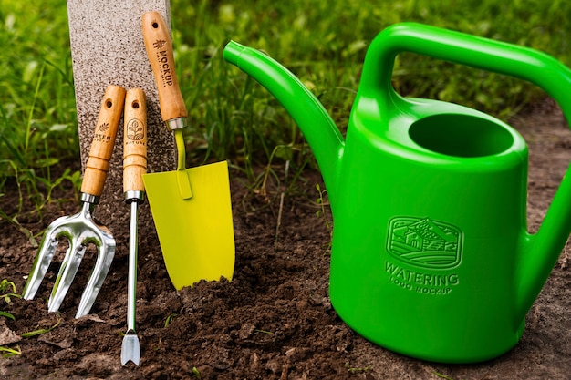 PSD mockup of tools for gardening