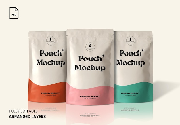 Mockup trzech plastikowych toreb