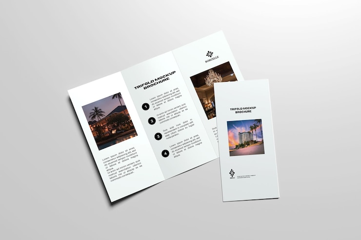 PSD mockup trzykrotnej broszury