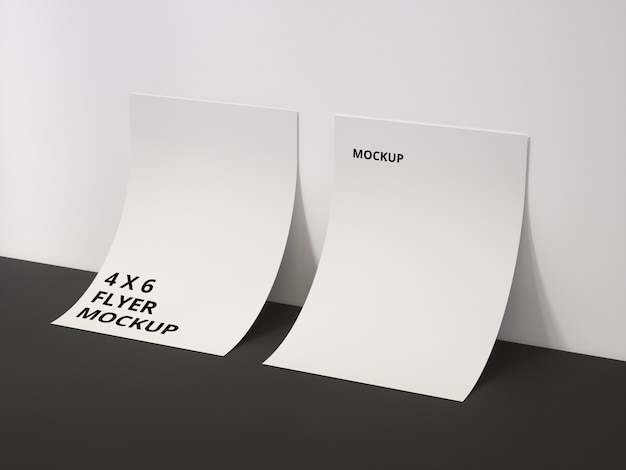 PSD mockup of two blank flyer