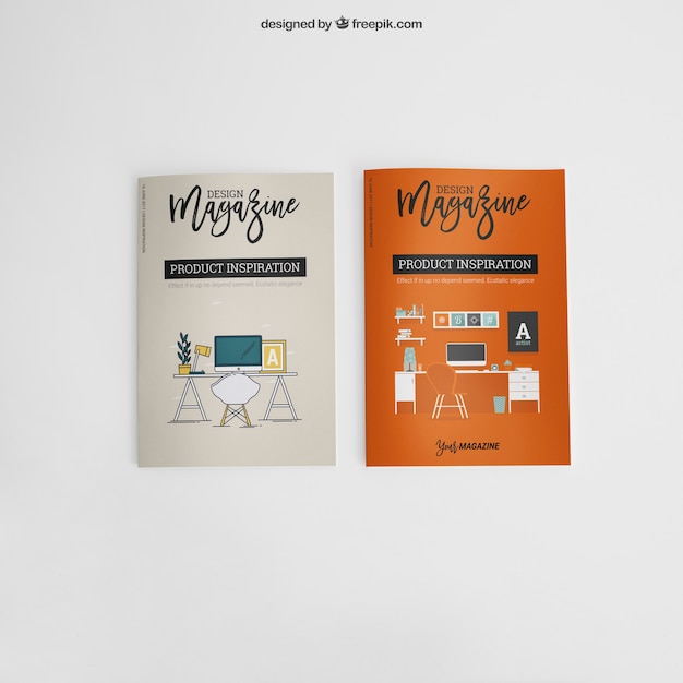 PSD mockup of two brochures