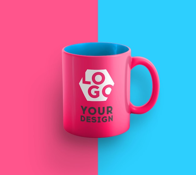 Mockup of two color tone coffee mug