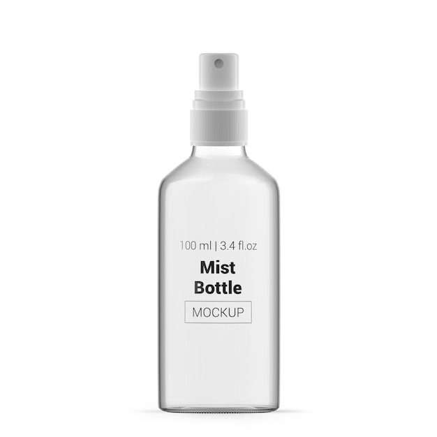 Mockup van 100 ml helderglazen nevelfles