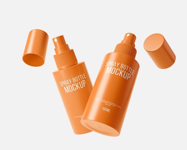 Mockup van 100 ml plastic spuitfles