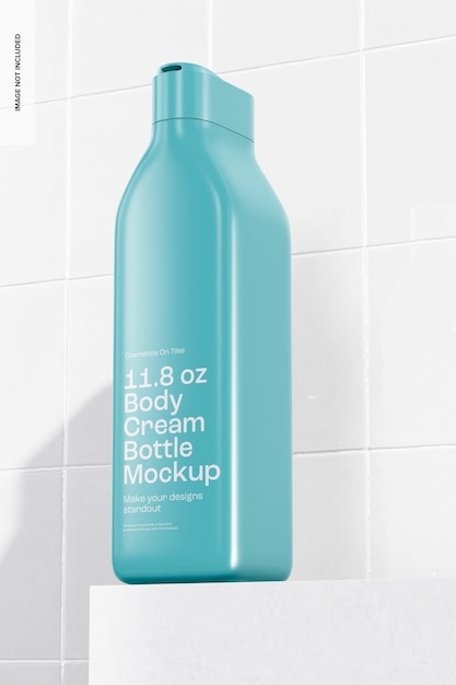 Mockup van 11,8 oz bodycrèmefles