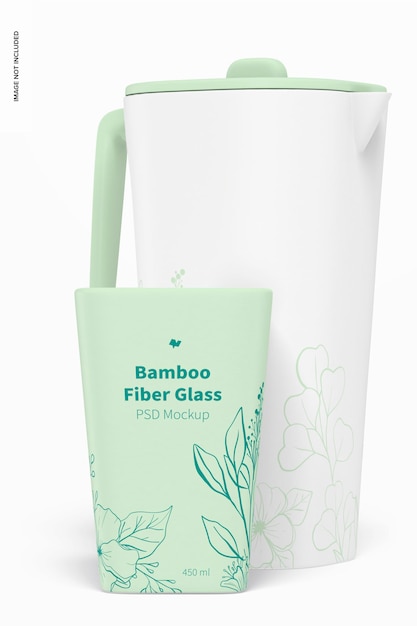 Mockup van 450 ml bamboevezelglas