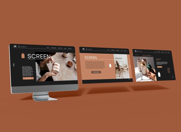 PSD mockup van computerscherm