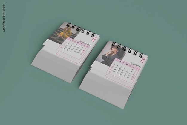 Mockup van de bureaubladkalender