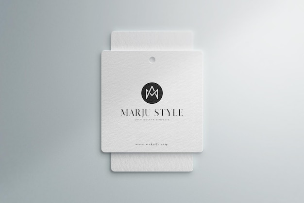 PSD mockup van de logo van de labeltag