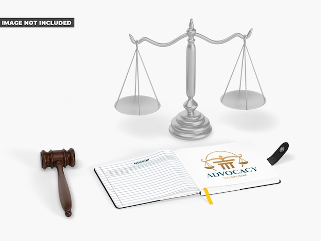 Mockup van de notitieboek advocaat