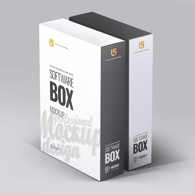 PSD mockup van de psd-softwarebox